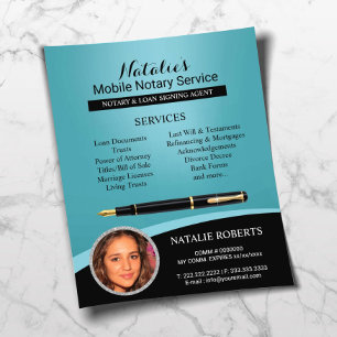 Notary Loan Signing Agent Professional Teal Photo Flyer