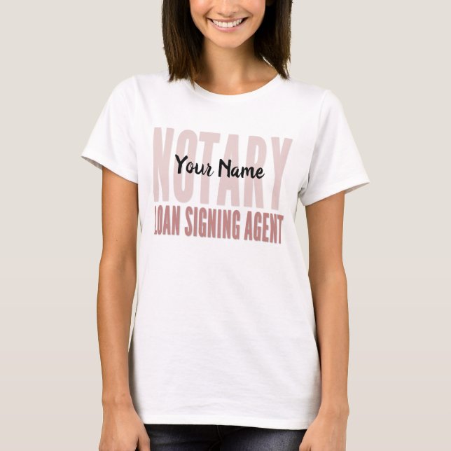 Notary Loan Signing Agent Red Font Customised T-Shirt (Front)