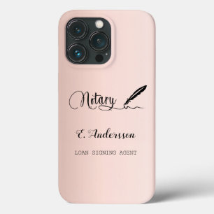 Notary loan signing agent rose gold black iPhone 13 pro case