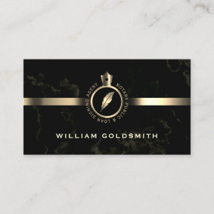 Notary logo coat of arms golden business card
