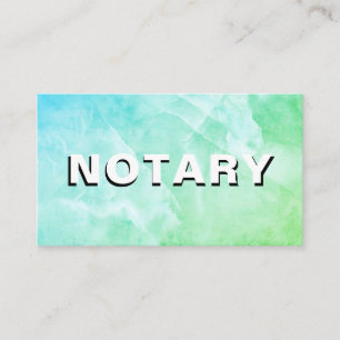 *~* NOTARY PHOTO AQUA BLUE MARBLE Signing Agent Business Card