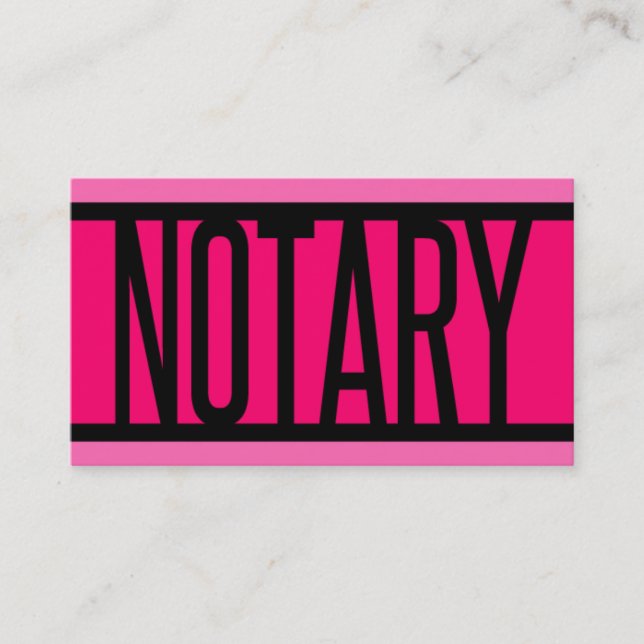 Notary Pink Striped Business Card (Front)