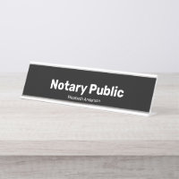 Notary Public and Name Text Template Black