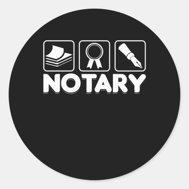 Notary Public Attorney Lawyer Notary Public Agency Classic Round Sticker (Front)