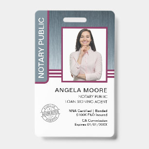 Notary Public Badges ID Badge
