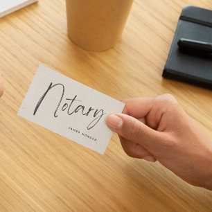 Notary Public Beige Rustic Business Card