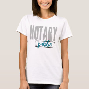 Notary Public Big Font Faded Black with Teal Blue T-Shirt