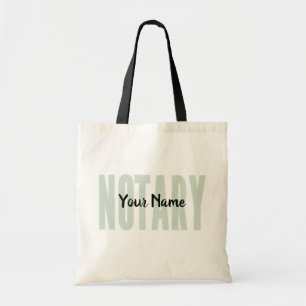 Notary Public Big Font Faded Green Customized Tote Bag