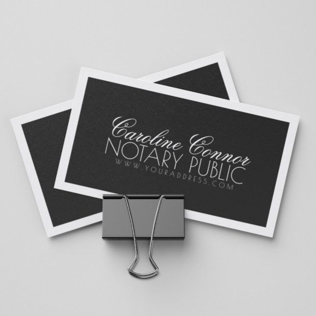 Notary Public Black & White Bold Design Card (Perfect for business)