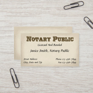 Notary Public Business Card