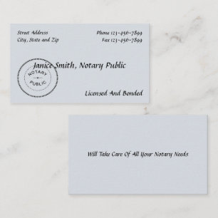 Notary Public Business Card