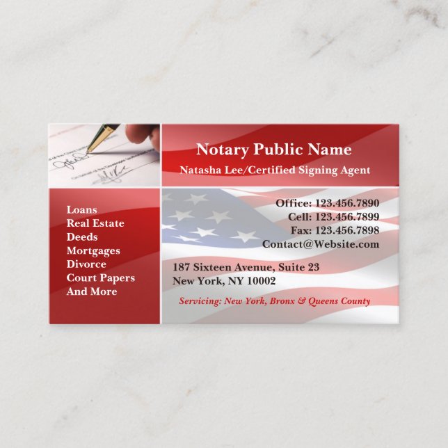 Notary Public Business Card (Front)