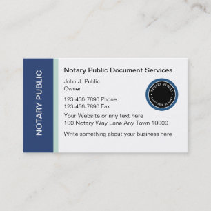 Notary Public Business Cards