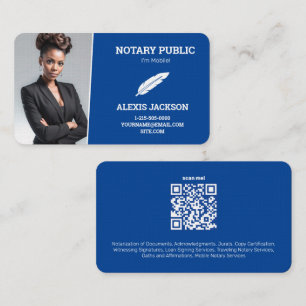 Notary Public Custom QR Photo Calling Card