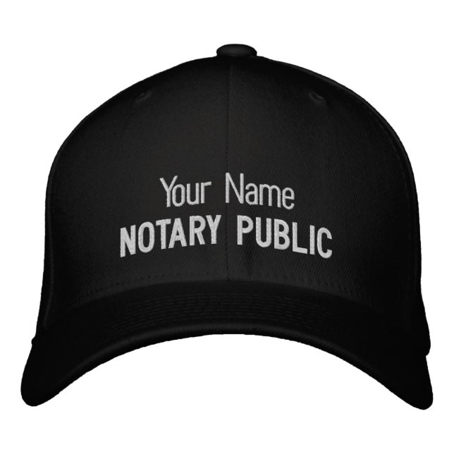Notary Public Customised Name Embroidered Hat (Front)