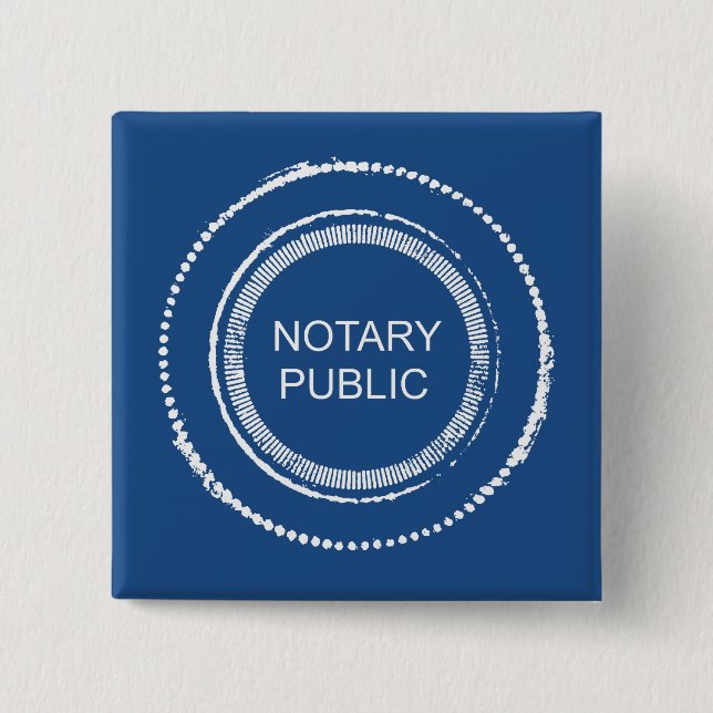 Notary Public Distressed Round Seal 15 Cm Square Badge (Front)