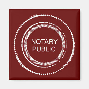 Notary Public Distressed Round Seal Magnet