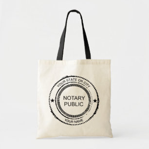 Notary Public Distressed Seal City Name Customised Tote Bag