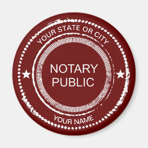 Notary Public Distressed Seal City Name Customized Magnet