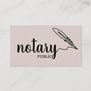 Notary Public Elegant Script Plain Black & White Business Card