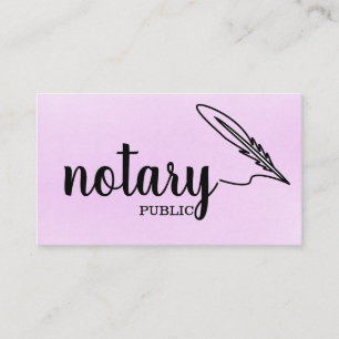 Notary Public Elegant Script Plain Black & White Business Card