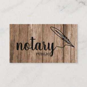 Notary Public Elegant Script Plain Black & White Business Card