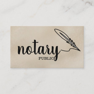 Notary Public Elegant Script Plain Black & White Business Card