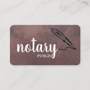 Notary Public Elegant Script Plain Black & White Business Card