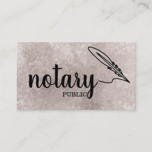 Notary Public Elegant Script Plain Black & White Business Card