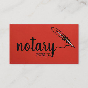 Notary Public Elegant Script Plain Black & White Business Card