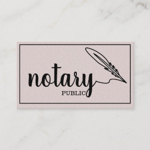 Notary Public Elegant Script Plain Black & White Business Card