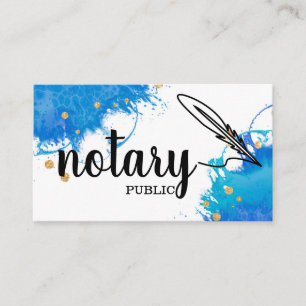 Notary Public Elegant Script Plain Black & White Business Card