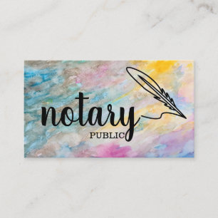 Notary Public Elegant Script Plain Black & White Business Card
