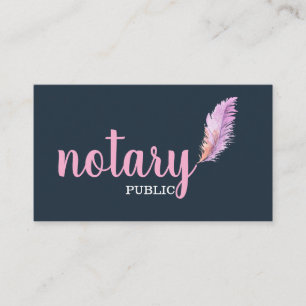 Notary Public Elegant Script Plain Black & White Business Card