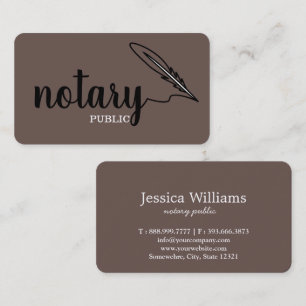 Notary Public Elegant Script Plain Black & White Business Card