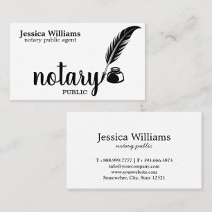 Notary Public Elegant Script Plain Business Card