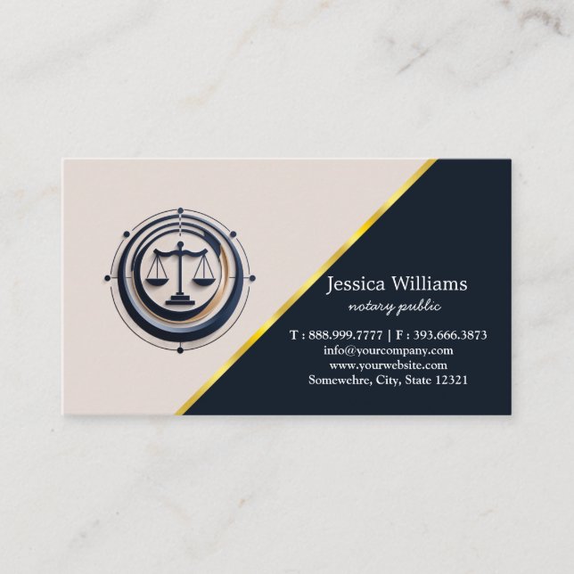 Notary Public Elegant Script Plain Business Card (Front)