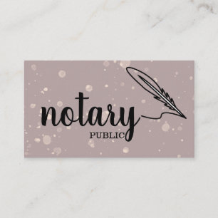 Notary Public Elegant Script Plain Business Card