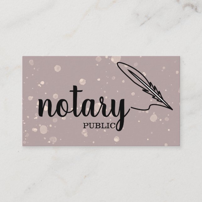 Notary Public Elegant Script Plain Business Card (Front)