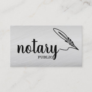 Notary Public Elegant Script Plain Business Card