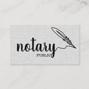 Notary Public Elegant Script Plain Business Card