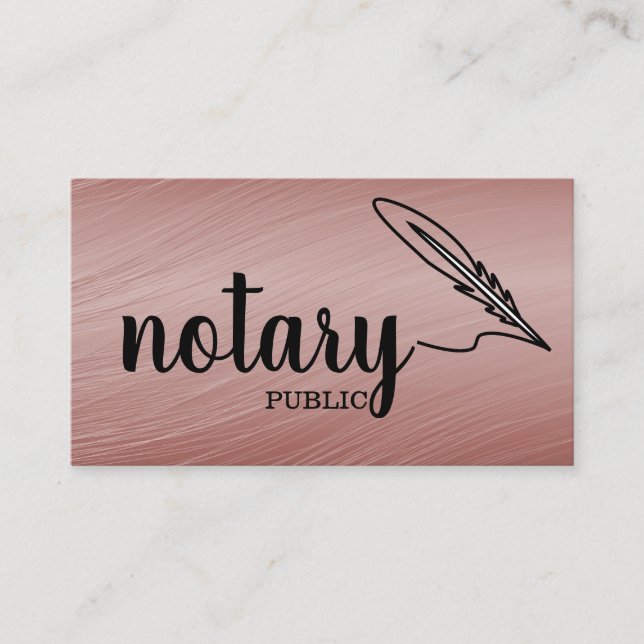 Notary Public Elegant Script Plain Business Card (Front)