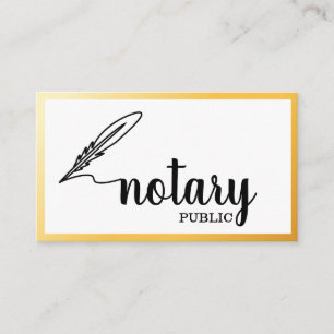 Notary Public Elegant Script Plain Business Card