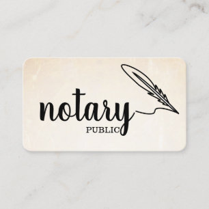 Notary Public Elegant Script Plain Business Card