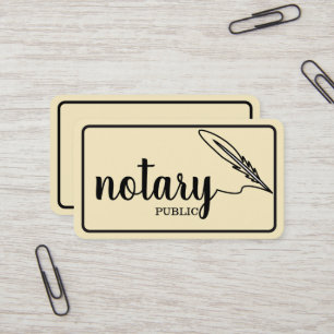 Notary Public Elegant Script Plain Business Card