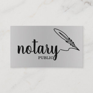 Notary Public Elegant Script Plain Business Card