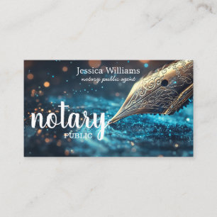 Notary Public Elegant Script Plain Business Card