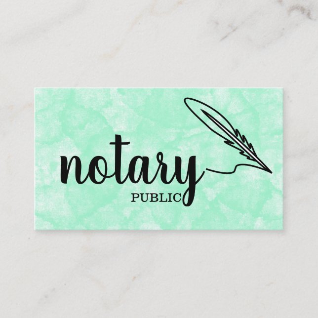 Notary Public Elegant Script Plain Business Card (Front)