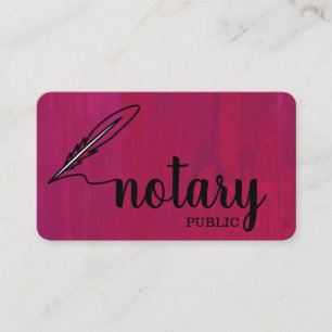 Notary Public Elegant Script Plain Business Card