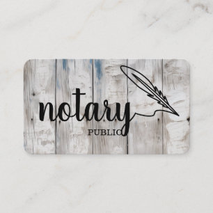 Notary Public Elegant Script Plain Business Card